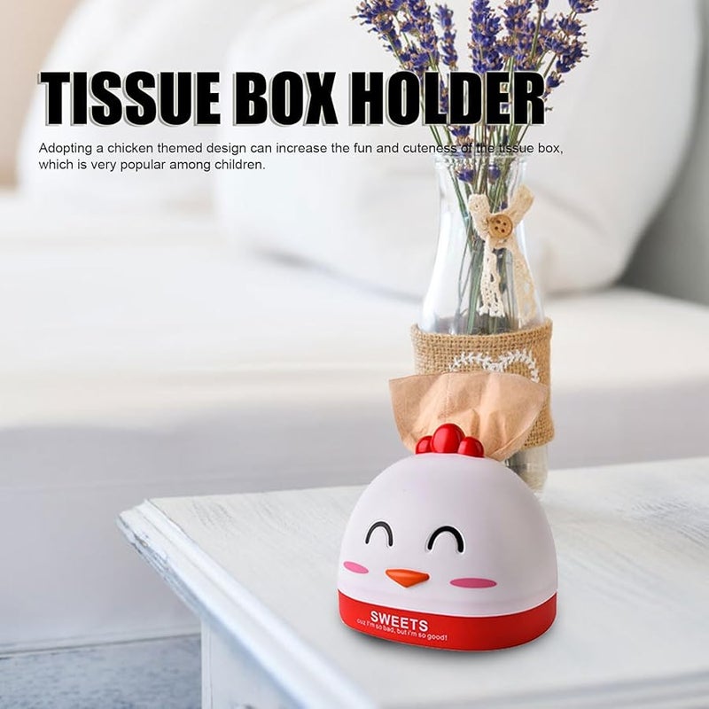 White Chicken Shaped Tissue Box Dispenser Desktop Holder For Living Room Kitchen Office - Image 2